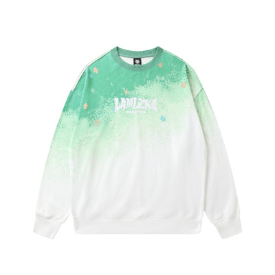 LAMLICKA早秋扎染宽松圆领卫衣