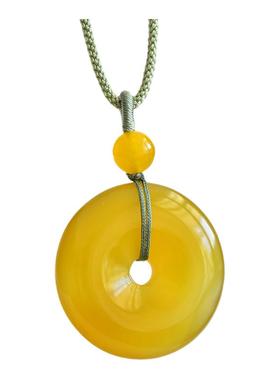 高冰玉髓平安扣吊坠女生项链配饰