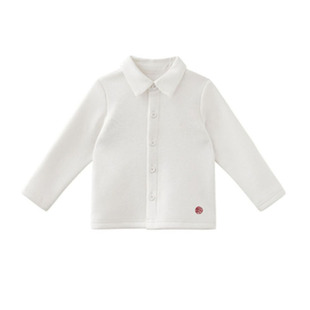 童辰辰妈男童装 男宝宝过年新衣小绅士儿童白色加绒衬衫翻领打底