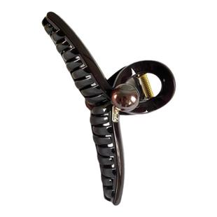 气质咖色抓夹女高级感2025新款后脑勺盘发鲨鱼夹发量多发夹子头饰