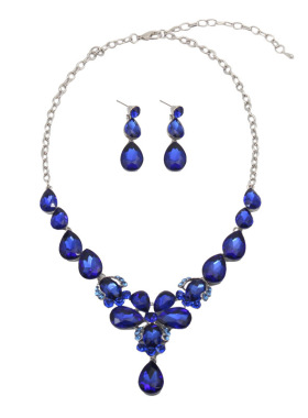 亚马逊电商欧美水晶短水滴短项链