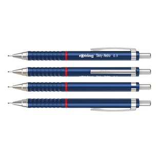 rotring红环TikkyRetro轻量自动铅HB黑色0.5mm带橡皮活动铅笔专业学生成人绘图美术素描笔