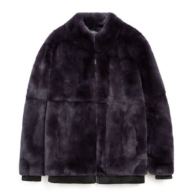 新款獭兔毛外套立领皮草男夹克