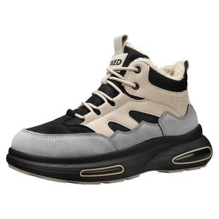 高帮男鞋冬季学生青少年运动厚底老爹潮鞋防滑加绒加厚保暖雪地靴
