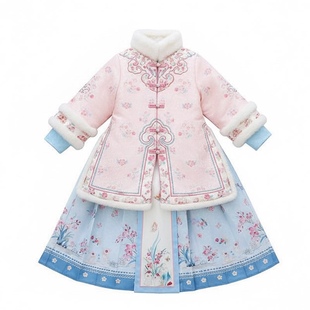 汉服女童冬装2026新款儿童拜年服古风明制冬季中式过年服国风套装