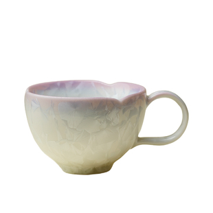 梵汝结晶釉咖啡杯景德镇原矿釉马克杯水杯早餐杯带把办公杯带碟子
