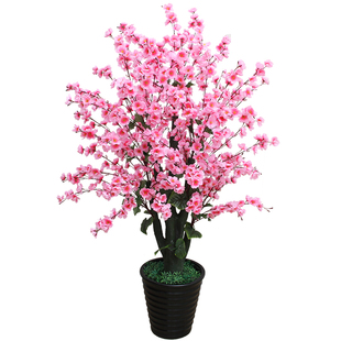 仿真桃花树室内装饰大型盆栽绿植假花仿真花客厅假树樱花植物摆设
