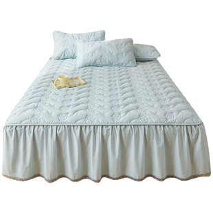 纯棉夹棉床裙单件全棉床罩床单带裙摆遮丑下摆床沿边布防尘罩裙罩