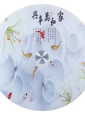 加厚钢化玻璃转盘家用大圆桌旋转圆台面贴画转盘酒店餐桌玻璃转盘
