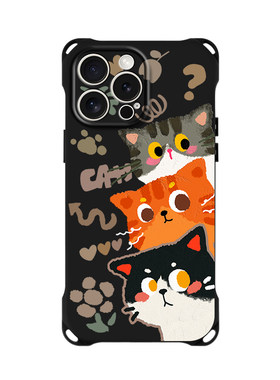 适用iphone17Pro华为p70手机壳创意新款外壳13潮流15苹果16卡通猫咪14promax挂脖mate60挂绳斜挎50手提腕带