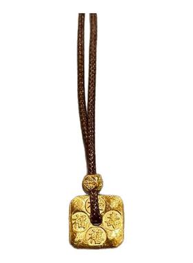 S925纯银棕色编绳沙金长款项链女