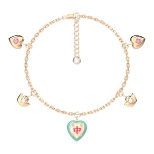 LAZYSURI懒苏芮万事中意爱心珐琅二合一手链项链女款新年招财手饰