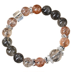 天然黑晶超黑发晶白水晶方糖设计手链手串