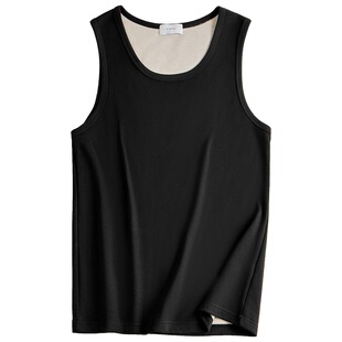 双面绒保暖背心男秋冬羊毛蚕丝加绒加厚坎肩防寒打底衫内穿马甲