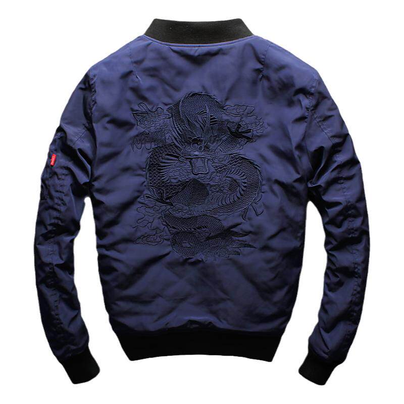 冬季潮牌短款棉衣飞行夹克空军棉服刺绣龙纹加厚防风外套保暖棉衣