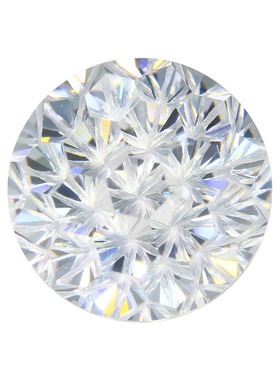 白锆烟花切圆形尖底裸石 透明白高碳钻裸钻美甲耳钉配钻合成宝石
