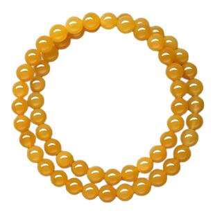 天然黄玉石手串女款双圈念珠小众高级感本命年转运珠手链饰品礼物