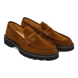 【轻量化增高5.5牛绒】chioryn青润乐福鞋男士复古老钱一脚蹬皮鞋