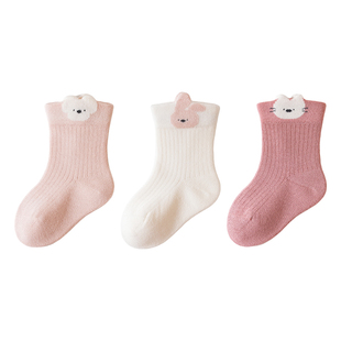 宝宝袜子纯棉a类春秋女童无骨棉袜秋冬新生婴儿袜子不勒腿儿童袜
