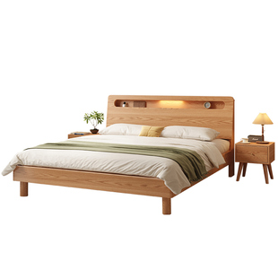 实木床全实木1米8双人床主卧2025年新款1米5的橡木床1米2单人床架