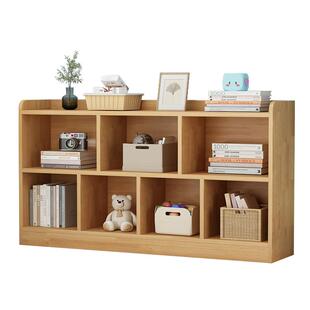 实木书架儿童落地简约书柜学生教室置物架家用简易书柜组合格子柜