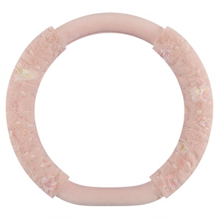 汽车方向盘套冬季毛绒通用短绒款保暖网红可爱车把套防滑D型短毛