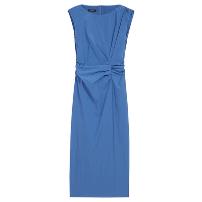 YINER音儿夏季时尚法式优雅佩普洛斯收褶气质收腰连衣裙