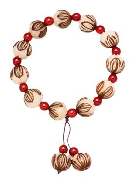 天然白菩提莲花手串女手链手持带皮原籽雕刻文玩佛珠男菩提子正品