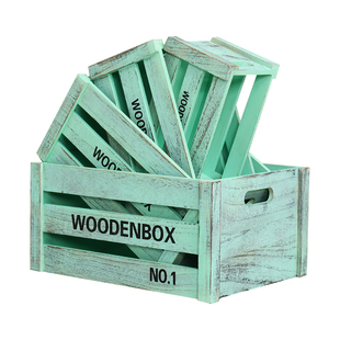 实木收纳箱木框火锅店木条箱木盒超市堆头箱复古木筐草坪陈列木箱