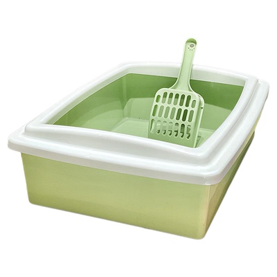 方形猫砂盆小号宠物医院开放式猫厕所半封闭式防外溅猫砂盆