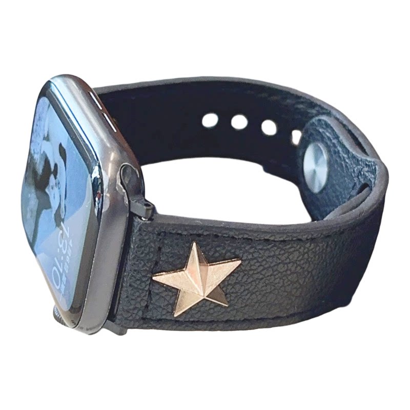 金属荔枝纹皮革适用iwatch表带