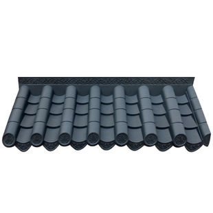 仿古瓦树脂瓦一体屋檐装饰塑料瓦片古建围墙瓦中式门头瓦琉璃青瓦