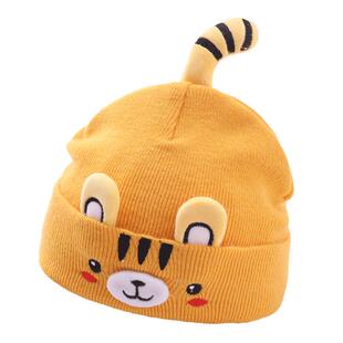 婴儿帽子秋冬可爱超萌0-3-6-12个月女宝宝帽子新生儿帽子男宝胎帽