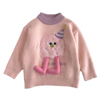 水貂毛加绒秋冬立体卡通宝宝毛衣