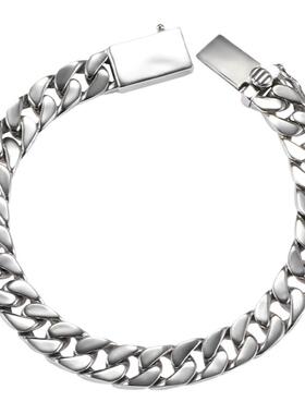 GRGR925纯银简约古巴链手链男