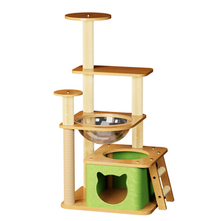 多功能猫爬架猫窝小户型不占地木质猫架太空舱跳台剑麻猫咪问玩具