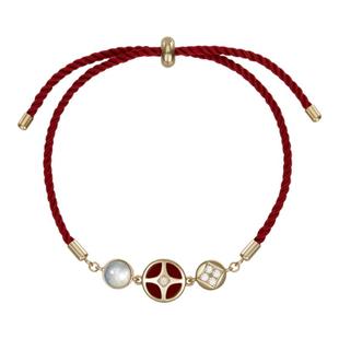 Riotlily/艾特里里新年红运手链钱币贝壳红绳925银女款新年礼物