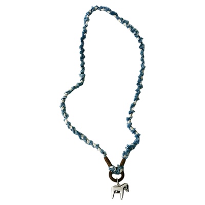 Picnique木马雕塑牛仔编织项链