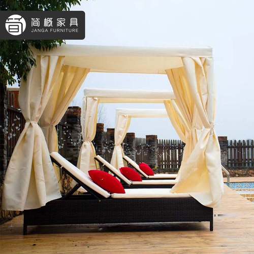 网红户外休闲藤编躺床鸟笼床庭院花园鸟巢躺椅沙滩泳池室外圆躺床