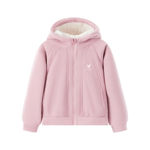 迪士尼女童外套2025新款冬加厚儿童加绒卫衣外套女孩保暖冬装上衣