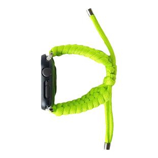 荧光绿色硅胶尼龙编织真皮伞绳适用iwatch表带苹果手表applewatch