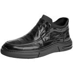 百丽男鞋一脚蹬高帮皮鞋短靴加绒冬新商场同款商务靴8MP02DD4