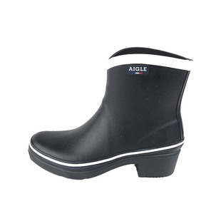 法国小众手工胶靴AIGLE艾高女雨鞋天然橡胶短靴子缓震增高时装靴