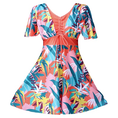 温泉大码遮肚中老年人游泳衣