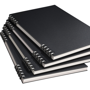不硌手活页笔记本黑色可拆卸B5线圈活页本简约大学生a4笔记本子考研可拆环扣方格记事纸软皮外壳高颜值日记本