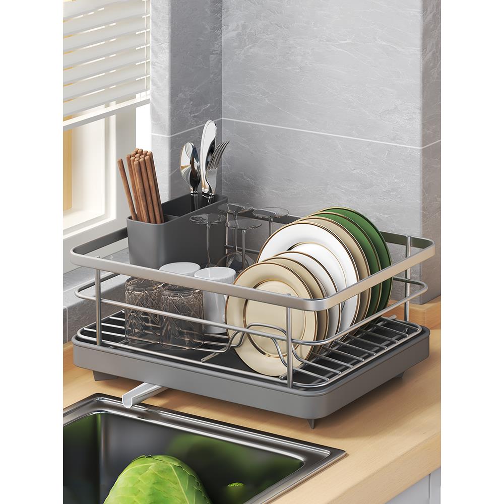厨房置物架碗碟收纳架单层滤水碗篮台面架盘子铁架沥水碗筷碗艺晾