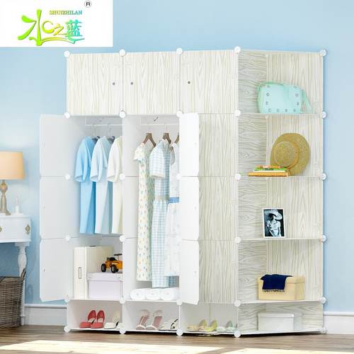 简易衣柜简约现代经济型组装布柜子艺实木纹双人储塑料物衣橱收纳