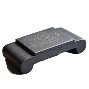 中国歙砚8寸带盖砚台 歙砚原石手工素砚带盖并肩端砚老坑龙尾精品