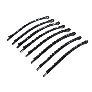 一字夹镶水钻大小号对卡加长刘海夹简约发夹盘头卡子黑钻发卡发饰