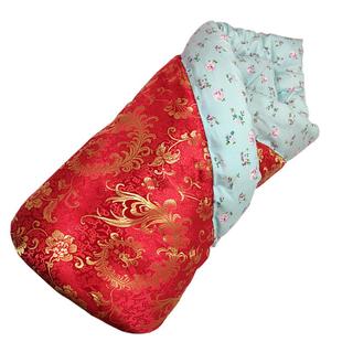 手工纯棉花老式婴幼儿童小被子锦缎丝绸缎喜庆120x150cm棉被芯1.2